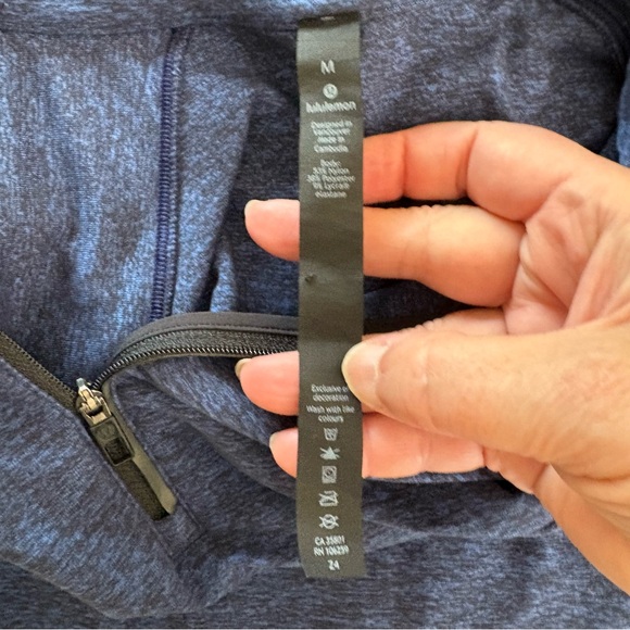 Lululemon Surge Warm 1/2 Zip Heathered Hero Blue. Size Medium. - Picture 11 of 14